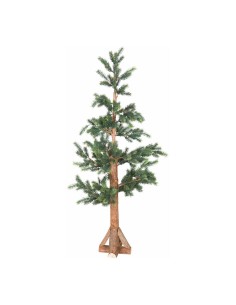 Abeto con base de madera triangular para escaparates de otoño en tiendas y centros comerciales