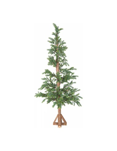 Abeto con base de madera triangular para escaparates de otoño en tiendas y centros comerciales