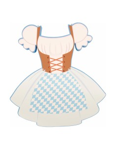 Vestido tradicional de mujer alemana para la decoración de fiestas populares y escaparates