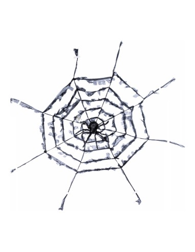 Telaraña con araña para Halloween en escaparates de tiendas