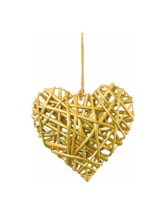 Corazón de mimbre para la decoración navideña de centros comerciales calles tiendas