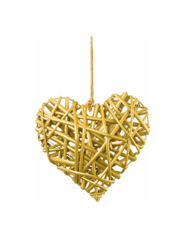 Corazón de mimbre para la decoración navideña de centros comerciales calles tiendas