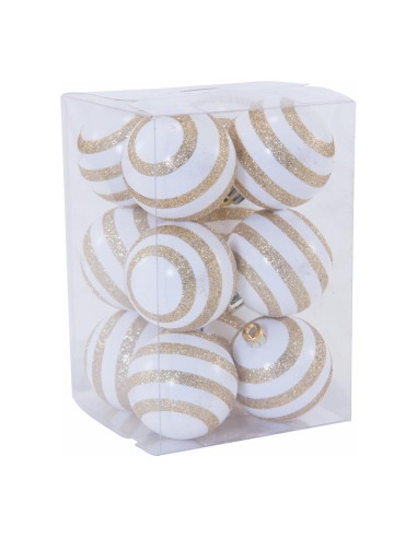 Bolas de Navidad blancas/doradas para la decoración árboles navideños para tiendas y centros comerciales