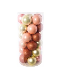 Bolas de Navidad rosa claro/dorado para la decoración árboles navideños para tiendas y centros comerciales