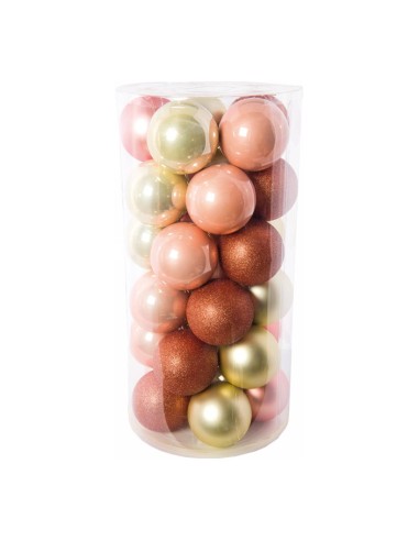 Bolas de Navidad rosa claro/dorado para la decoración árboles navideños para tiendas y centros comerciales