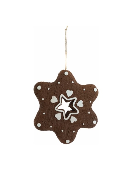 Pan de jengibre "copo de nieve" para la decoración navideña de centros comerciales calles tiendas