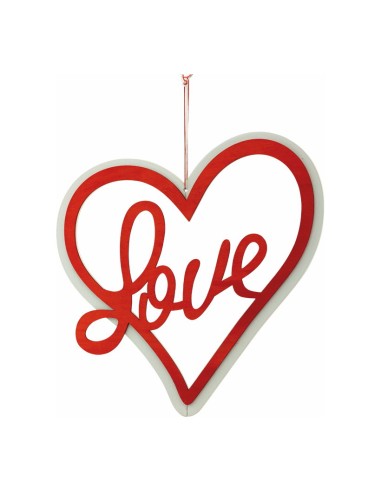 Corazón con texto "love" para la decoración del día de los enamorados en centros comerciales tiendas