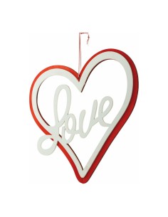 Corazón con texto "love" para la decoración del día de los enamorados en centros comerciales tiendas