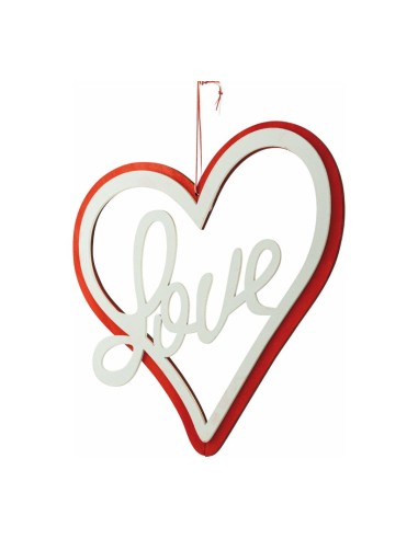 Corazón con texto "love" para la decoración del día de los enamorados en centros comerciales tiendas