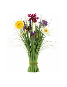Manojo de hierba de caña con flores para escaparates de primavera en tiendas y centros comerciales