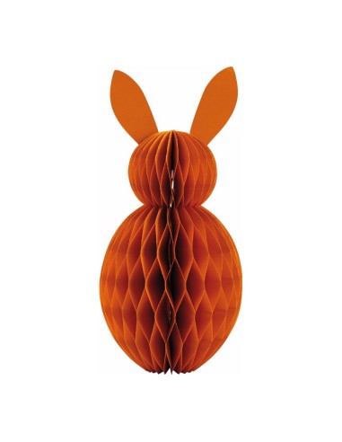 Conejo de pascua en papel de nido de abeja para escaparates de tiendas y pastelerías en pascua