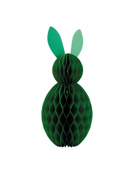 Conejo de pascua en papel de nido de abeja para escaparates de tiendas y pastelerías en pascua