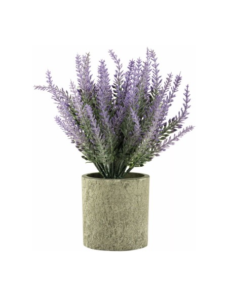 Lavanda con macetero para decorar con plantas y árboles artificiales en escaparates
