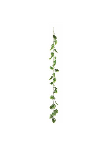 Guirnalda de monstera para decorar con plantas artificiales en escaparates