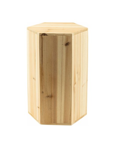 Expositor hexagonal para el interior o escaparates de espacios de tiendas o comercios