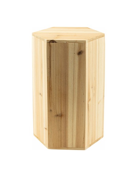Expositor hexagonal para el interior o escaparates de espacios de tiendas o comercios