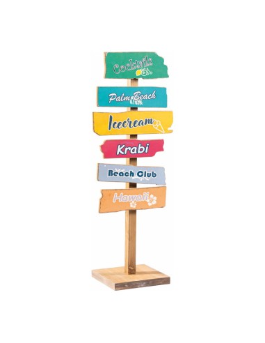 Poste de direcciones "beach" para la decoración de espacios y escaparates en verano