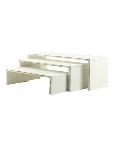 Expositor de madera set 3 piezas para escaparates en verano de tiendas o comercios