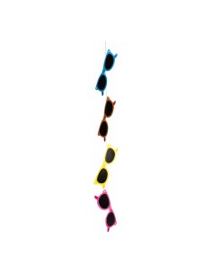 Guirnalda de gafas de sol para escaparates en verano de tiendas o comercios