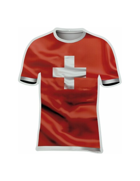 Camiseta de fútbol Suiza para decoración futbolística y deportes en escaparates