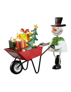 Papá Noel con carretilla para la decoración navideña de centros comerciales calles tiendas