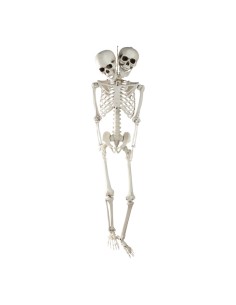 Figura esqueleto dos cabezas para la fiesta de Halloween