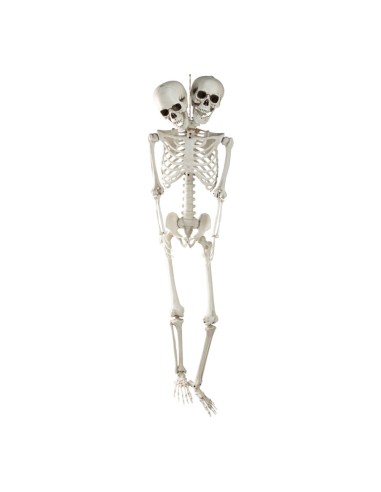 Figura esqueleto dos cabezas para la fiesta de Halloween