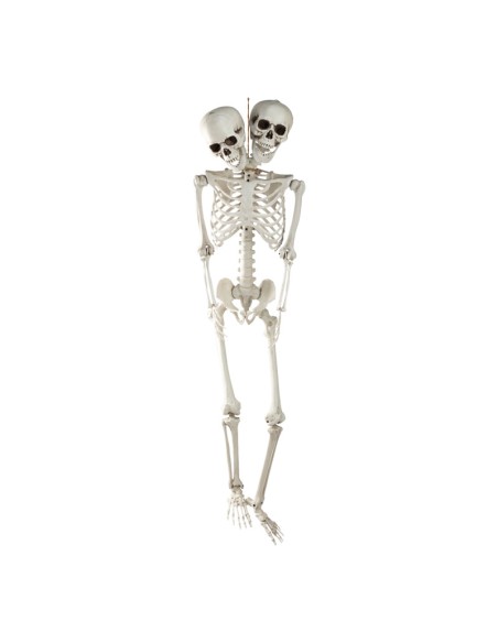 Figura esqueleto dos cabezas para la fiesta de Halloween