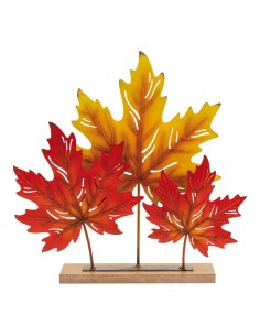 Hoja de arce con base para escaparates de otoño en tiendas y centros comerciales