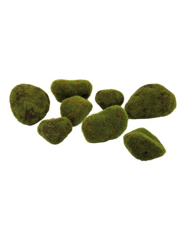 Piedras de musgo para la decoración otoñal de escaparates y espacios