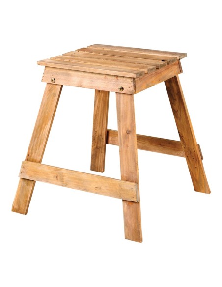 Taburete de madera para la decoración de fiestas populares y escaparates