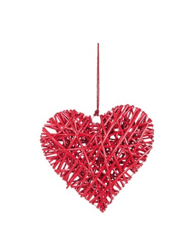 Corazón de mimbre para la decoración navideña de centros comerciales calles tiendas