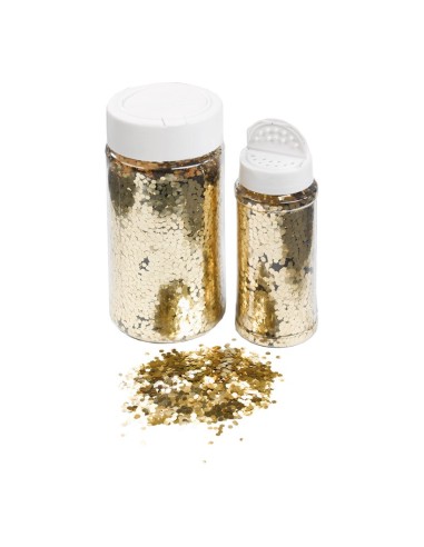 Bote de plástico con virutas brillantes para la decoración de árboles de navidad en escaparates de tiendas