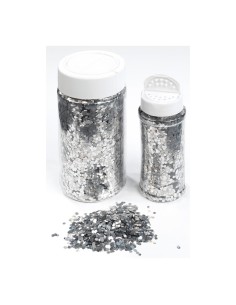 Bote de plástico con virutas brillantes para la decoración de árboles de navidad en escaparates de tiendas 2