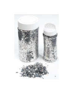 Bote de plástico con virutas brillantes para la decoración de árboles de navidad en escaparates de tiendas 2