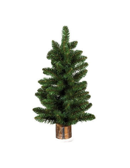 Abeto noble base de madera para la decoración de navidad con bolas y accesorios