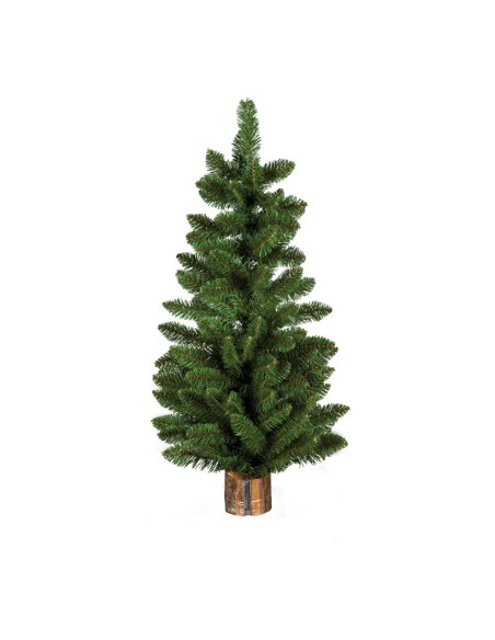 Abeto noble base de madera para la decoración de navidad con bolas y accesorios