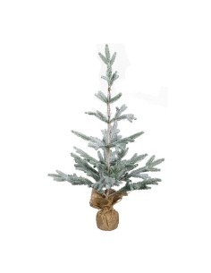 Árbol de Navidad nevado en saco de yute para la decoración de navidad con bolas y accesorios 2