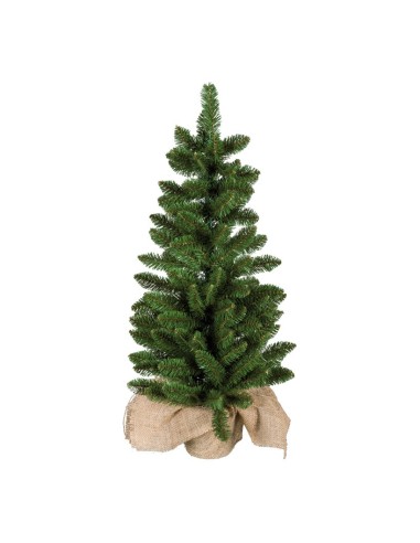 Árbol de Navidad en saco de yute para la decoración de navidad con bolas y accesorios