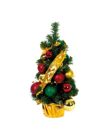 Árbol de Navidad con bolas rojas doradas y verdes para la decoración de navidad con bolas y accesorios