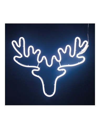 Figura de neón LED cabeza de reno para la decoración en navidad fachadas calles centros comerciales tiendas
