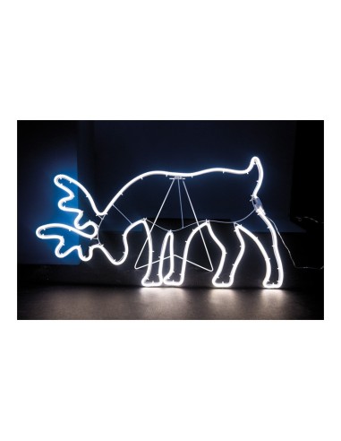 Figura de neón LED reno cabeza agachada para la decoración en navidad fachadas calles centros comerciales tiendas