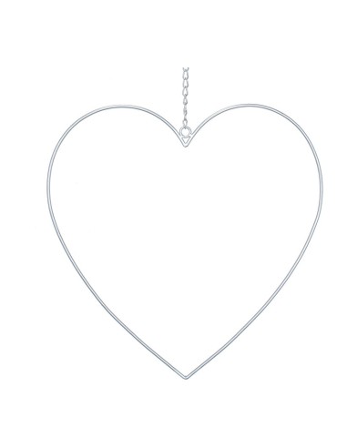 Contorno corazón de metal con cadena para la decoración de espacios en hoteles y escaparates en tiendas