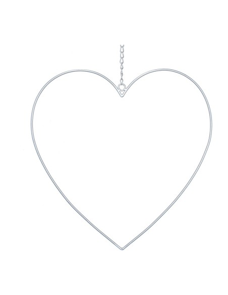 Contorno corazón de metal con cadena para la decoración de espacios en hoteles y escaparates en tiendas