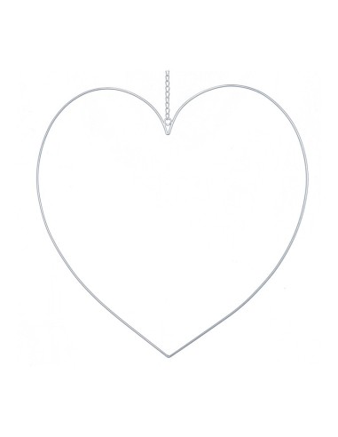 Contorno corazón de metal con cadena para la decoración de espacios en hoteles y escaparates en tiendas