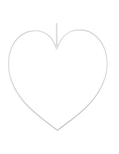 Contorno corazón de metal con cadena para la decoración en eventos bodas y escaparates de tiendas