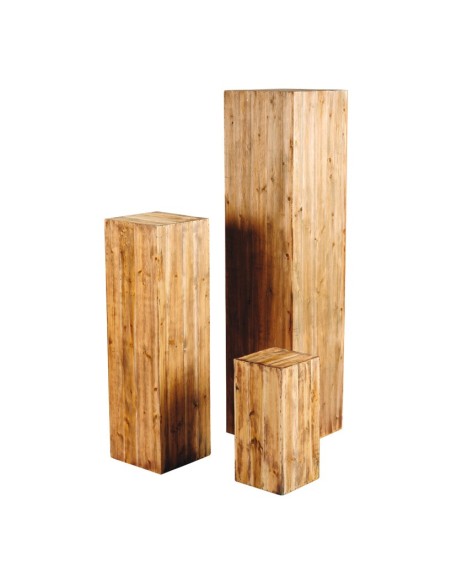 Pedestal de madera para la decoración de espacios y escaparates e interior de tiendas