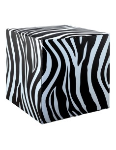 Cubo estampado zebra para la decoración de espacios y escaparates e interior de tiendas 2