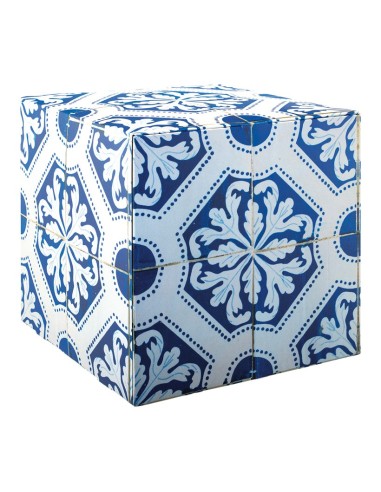 Cubo estampado azulejos retro para la decoración de espacios y escaparates e interior de tiendas