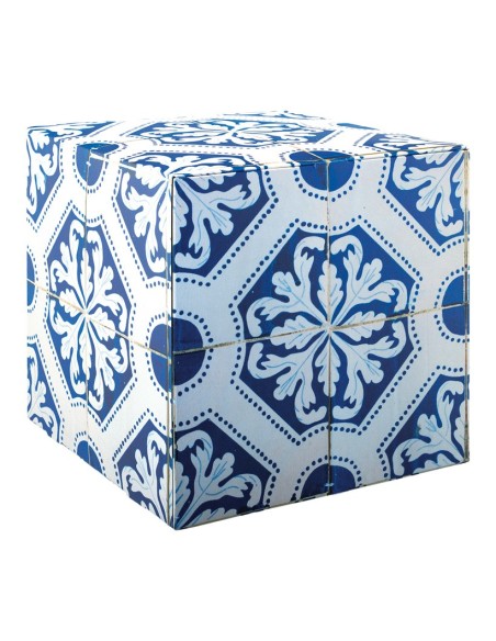 Cubo estampado azulejos retro para la decoración de espacios y escaparates e interior de tiendas